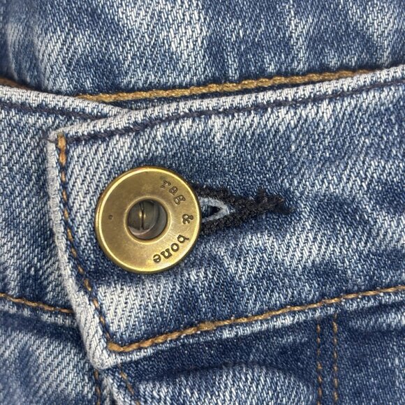 Rag and Bone Women's slim straight leg distressed jeans size 32 medium wash - Picture 5 of 16